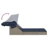 Chaise longue double et auvent et coussins gris résine tressée 559669559669