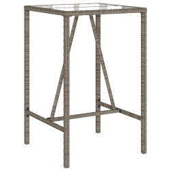 Table de bar d’extérieur gris 70x70x110 cm poly rotin 559673559673