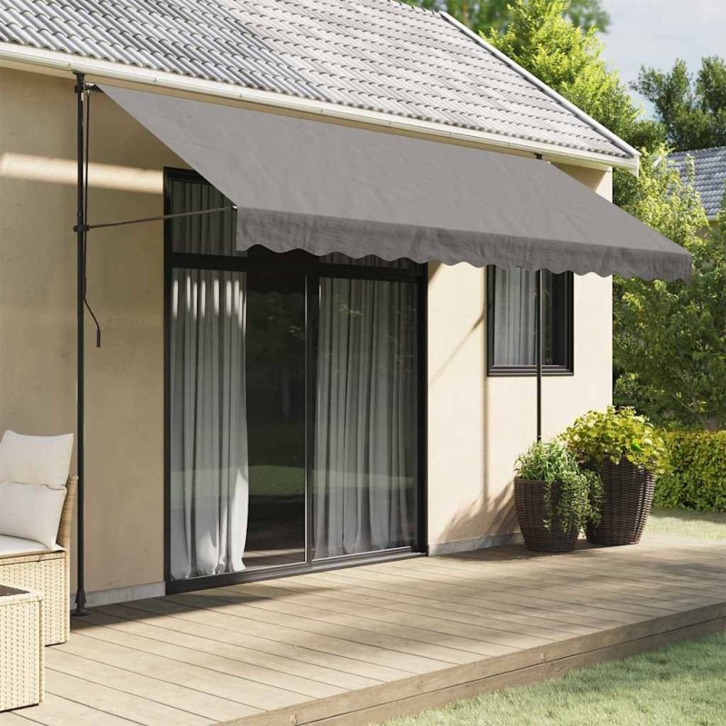 Auvent rétractable anthracite 350x150 m tissu et acier 559674559674