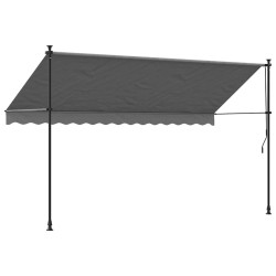 Auvent rétractable anthracite 350x150 m tissu et acier 559674559674