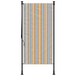 Store roulant d'extérieur jaune et blanc 100x270 cm tissu acier 559675559675