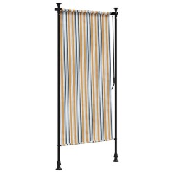Store roulant d'extérieur jaune et blanc 100x270 cm tissu acier 559675559675
