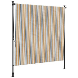 Store roulant d'extérieur jaune et blanc 200x270 cm tissu acier 559676559676