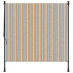 Store roulant d'extérieur jaune et blanc 200x270 cm tissu acier 559676559676