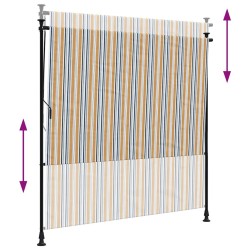 Store roulant d'extérieur jaune et blanc 200x270 cm tissu acier 559676559676