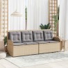 Banc inclinable de jardin avec coussins beige résine tressée 559680559680