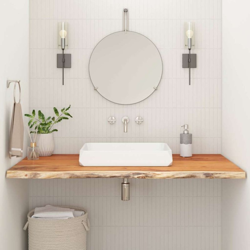 Comptoir de salle de bain 140x60x2,5 cm rectangulaire acacia 559683559683