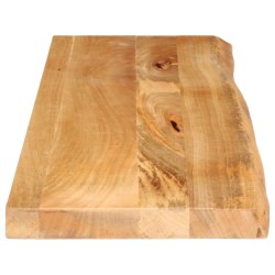 Dessus de table à bord vivant 100x20x3,8cm bois massif manguier 559743559743