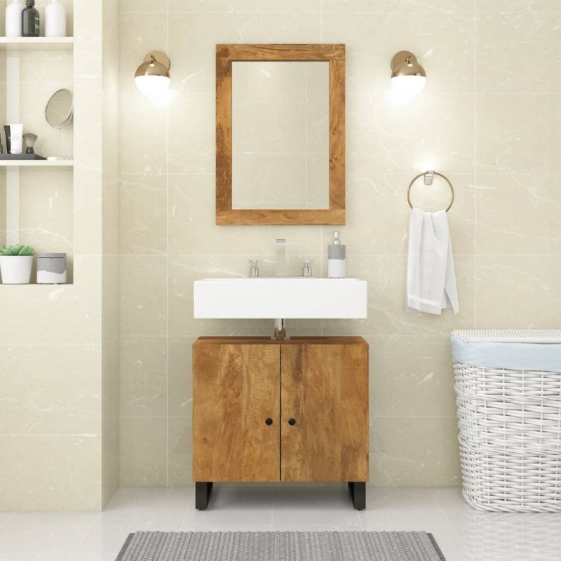 Miroir 70x50 cm bois de manguier massif et verre 559799559799