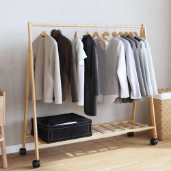 Porte-vêtements et étagères et roulettes 106x34x106,5cm bambou 559801559801
