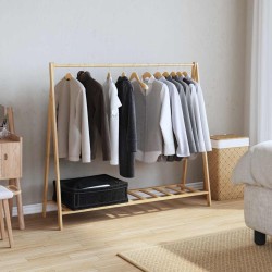 Porte-vêtement avec étagères 106x34x102 cm bambou 559802559802