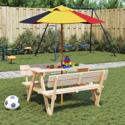 Parasol de jardin pour enfants avec poteau en bois Ø120x140 cm 559803559803