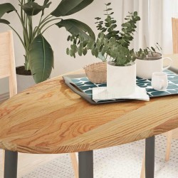 Dessus de table 120x60x2 cm bois de chêne massif ovale 559808559808