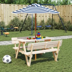 Parasol de jardin pour enfants avec poteau en bois Ø120x140 cm 559822559822