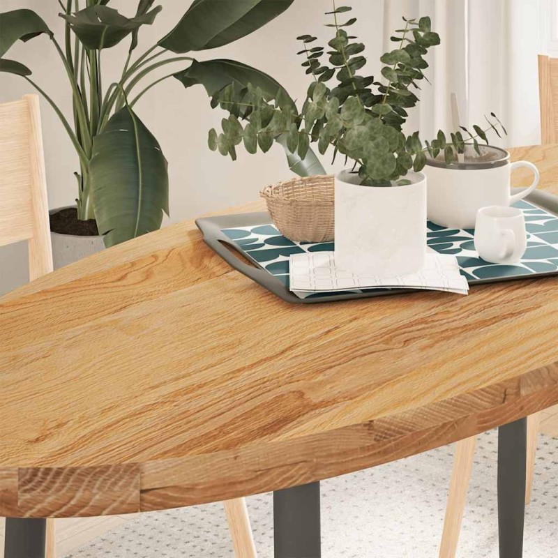 Dessus de table 140x60x4 cm bois de chêne massif ovale 559826559826
