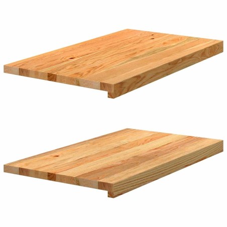 Appuis de fenêtre 2 pcs marron clair bois de chêne massif 559836559836