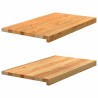 Appuis de fenêtre 2 pcs marron clair bois de chêne massif 559836559836