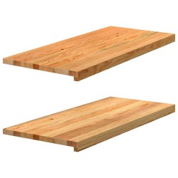 Appuis de fenêtre 2 pcs marron clair bois de chêne massif 559837559837