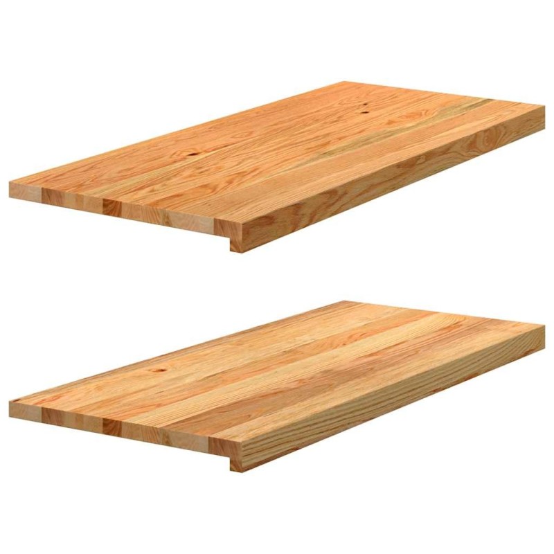 Appuis de fenêtre 2 pcs marron clair bois de chêne massif 559837559837