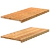 Appuis de fenêtre 2 pcs marron clair bois de chêne massif 559837559837