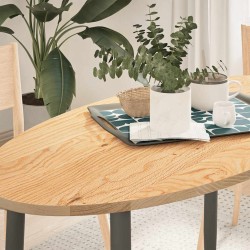 Dessus de table 120x60x2 cm bois de chêne massif ovale 559842559842