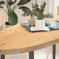 Dessus de table 140x60x4 cm bois de chêne massif ovale 559843559843