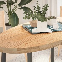 Dessus de table 120x60x4 cm bois de chêne massif ovale 559844559844