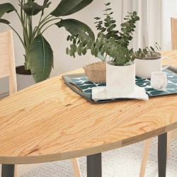 Dessus de table 140x60x2 cm bois de chêne massif ovale 559847559847