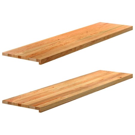 Appuis de fenêtre 2 pcs marron clair bois de chêne massif 559856559856