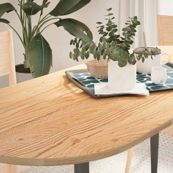 Dessus de table 140x60x2 cm bois de chêne massif ovale 559883559883