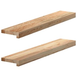Appuis de fenêtre 2 pcs non traité 80x15x2 cm bois chêne massif 559888559888