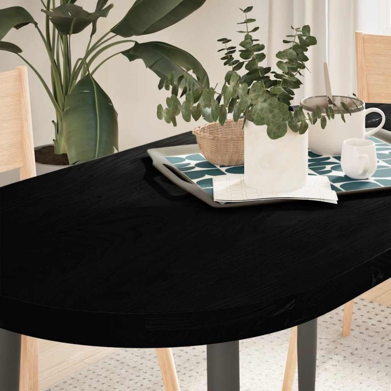 Dessus de table marron foncé 120x60x4cm bois chêne massif ovale 559895559895