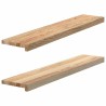 Appuis de fenêtre 2 pcs non traité 100x20x2cm bois chêne massif 559897559897