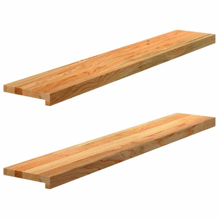 Appuis de fenêtre 2 pcs marron clair bois de chêne massif 559930559930