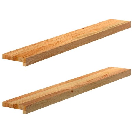 Appuis de fenêtre 2 pcs marron clair bois de chêne massif 559932559932
