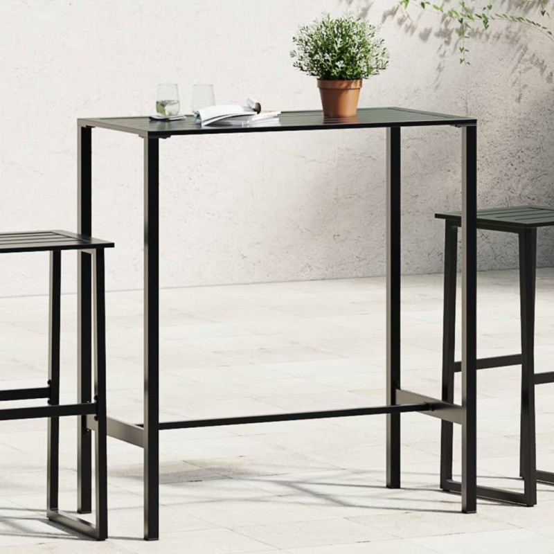 Table de bar noir 100x50x110 cm acier enduit de poudre 559972559972