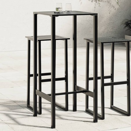 Table de bar noir 50x50x110 cm acier enduit de poudre 559977559977
