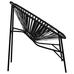 Chaise œuf de jardin noir résine tressée 559991559991