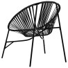 Chaise œuf de jardin noir résine tressée 559991559991