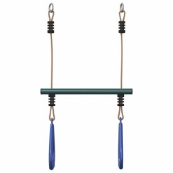 Barre de trapèze et anneaux de gymnastique d'enfants acier 559993559993