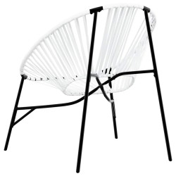 Chaise œuf de jardin noir et blanc résine tressée 559994559994