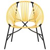 Chaise œuf de jardin noir et jaune résine tressée 559995559995