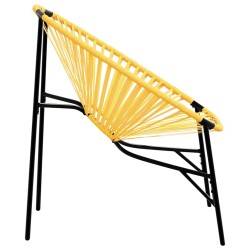 Chaise œuf de jardin noir et jaune résine tressée 559995559995