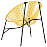 Chaise œuf de jardin noir et jaune résine tressée 559995559995