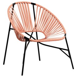 Chaise œuf de jardin noir et orange résine tressée 559996559996