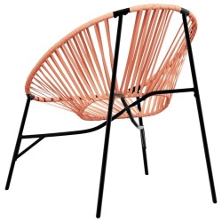 Chaise œuf de jardin noir et orange résine tressée 559996559996