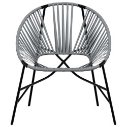 Chaise œuf de jardin noir et gris clair résine tressée 559997559997