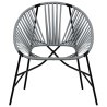 Chaise œuf de jardin noir et gris clair résine tressée 559997559997