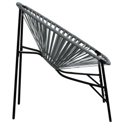 Chaise œuf de jardin noir et gris clair résine tressée 559997559997