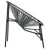 Chaise œuf de jardin noir et gris clair résine tressée 559997559997